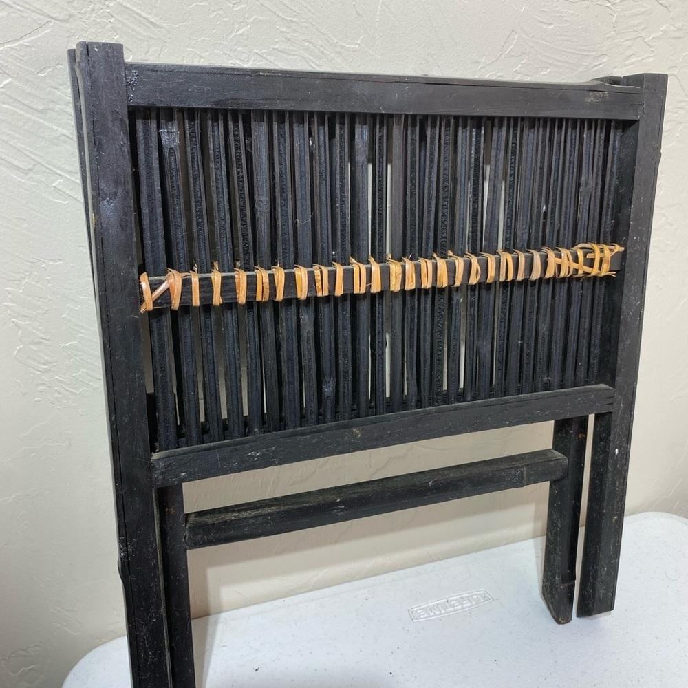 Vintage Bamboo Folding Magazine Rack Record Albums - Picture 9 of 9